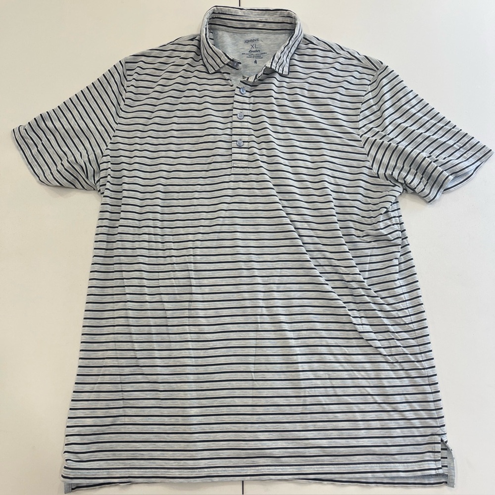 Johnnie O Polo Shirt Linxter Striped Blue Preppy Golf Men’s XL